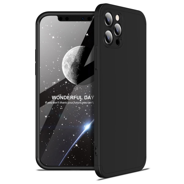 Husa 360 Thin compatibila cu iPhone 12 Pro, Protectie completa (fata, spate si margini), Comando Fonix, Folie de protectie inclusa, Negru2