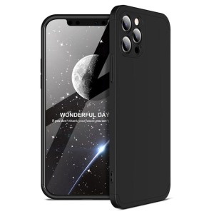 Husa 360 Thin compatibila cu iPhone 13 Pro, Protectie completa (fata, spate si margini), Comando Fonix, Folie de protectie inclusa, Negru2