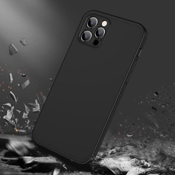 Husa 360 Thin compatibila cu iPhone 13 Pro, Protectie completa (fata, spate si margini), Comando Fonix, Folie de protectie inclusa, Negru4