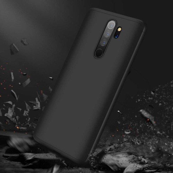 Husa 360 Thin compatibila cu Xiaomi Redmi Note 8 Pro, Protectie completa (fata, spate si margini), Comando Fonix, Folie de protectie inclusa, Negru