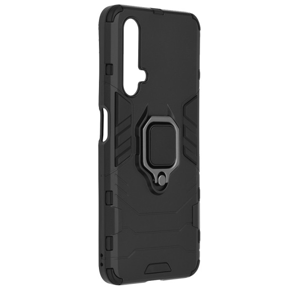 Husa Ring Shield compatibila cu OnePlus Nord CE 5G, Prevazuta cu inel de prindere, suport auto magnetic si stand, Negru