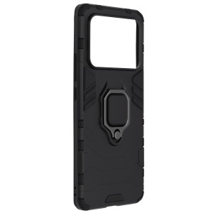 Husa Ring Shield compatibila cu Xiaomi Mi 11 Ultra, Prevazuta cu inel de prindere, suport auto magnetic si stand, Negru