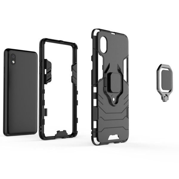 Husa Ring Shield compatibila cu Samsung Galaxy A01 Core/ M01 Core, Prevazuta cu inel de prindere, suport auto magnetic si stand, Negru3