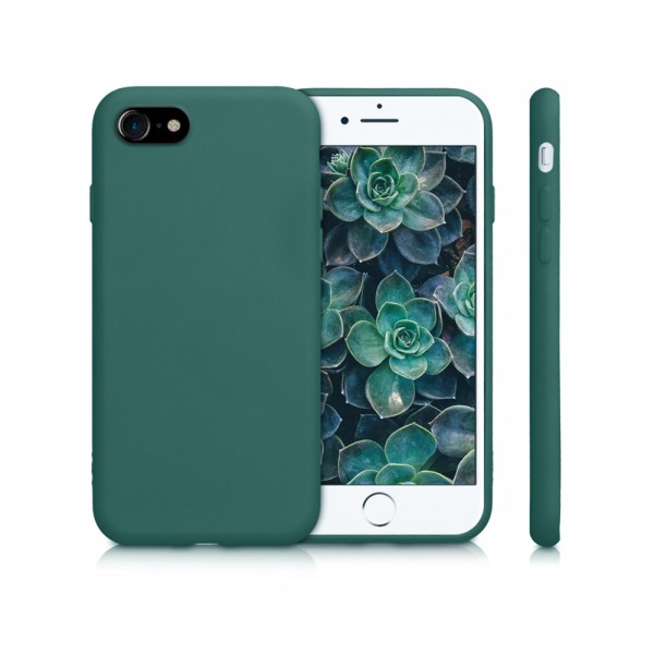 Husa Safe Flex compatibila cu iPhone 8, Comando Fonix, Design Slim flexibil, Interior captusit cu microfibra, Anti shock, Silicon moale, Textura cu finisaj mat/fin, Antiaderent, Verde inchis2