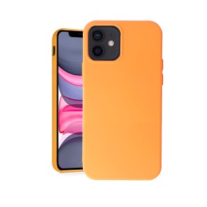 Husa Safe Flex compatibila cu iPhone 12, Comando Fonix, Design Slim flexibil, Interior captusit cu microfibra, Anti shock, Silicon moale, Textura cu finisaj mat/fin, Antiaderent, Portocaliu2