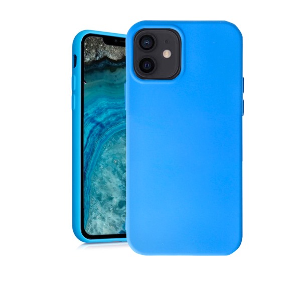 Husa Safe Flex compatibila cu iPhone 12, Comando Fonix, Design Slim flexibil, Interior captusit cu microfibra, Anti shock, Silicon moale, Textura cu finisaj mat/fin, Antiaderent, Albastru safir2