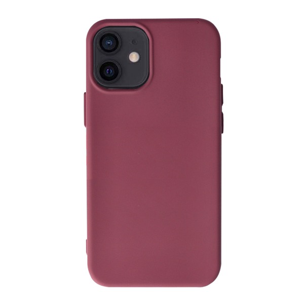 Husa Safe Flex compatibila cu iPhone 12 Mini, Comando Fonix, Design Slim flexibil, Interior captusit cu microfibra, Anti shock, Silicon moale, Textura cu finisaj mat/fin, Antiaderent, Marsala