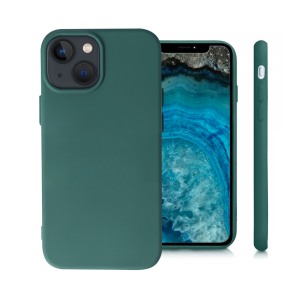 Husa Safe Flex compatibila cu iPhone 13, Comando Fonix, Design Slim flexibil, Interior captusit cu microfibra, Anti shock, Silicon moale, Textura cu finisaj mat/fin, Antiaderent, Verde inchis3