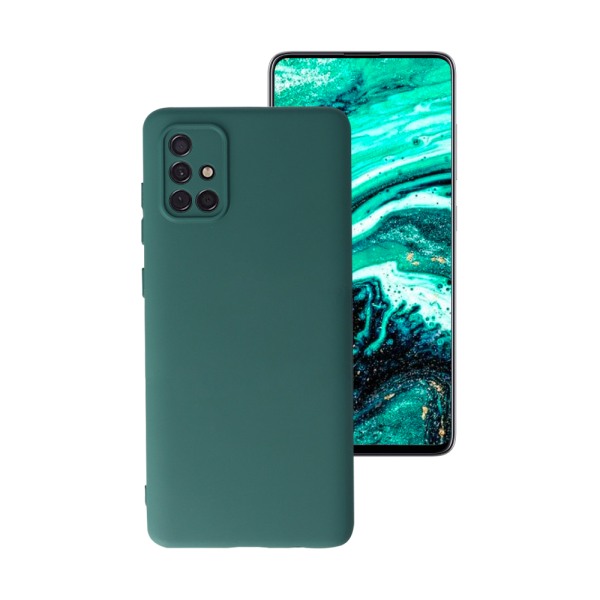 Husa Safe Flex compatibila cu Samsung Galaxy A71, Comando Fonix, Design Slim flexibil, Interior captusit cu microfibra, Anti shock, Silicon moale, Textura cu finisaj mat/fin, Antiaderent, Verde inchis2