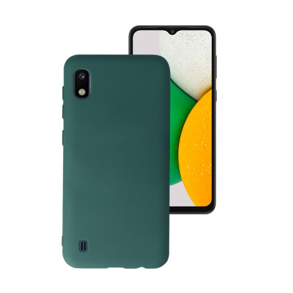 Husa Safe Flex compatibila cu Samsung Galaxy A10/ M10, Comando Fonix, Design Slim flexibil, Interior captusit cu microfibra, Anti shock, Silicon moale, Textura cu finisaj mat/fin, Antiaderent, Verde inchis2