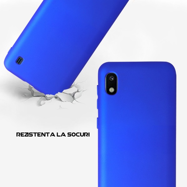 Husa Safe Flex compatibila cu Samsung Galaxy A10/ M10, Comando Fonix, Design Slim flexibil, Interior captusit cu microfibra, Anti shock, Silicon moale, Textura cu finisaj mat/fin, Antiaderent, Albastru electric3