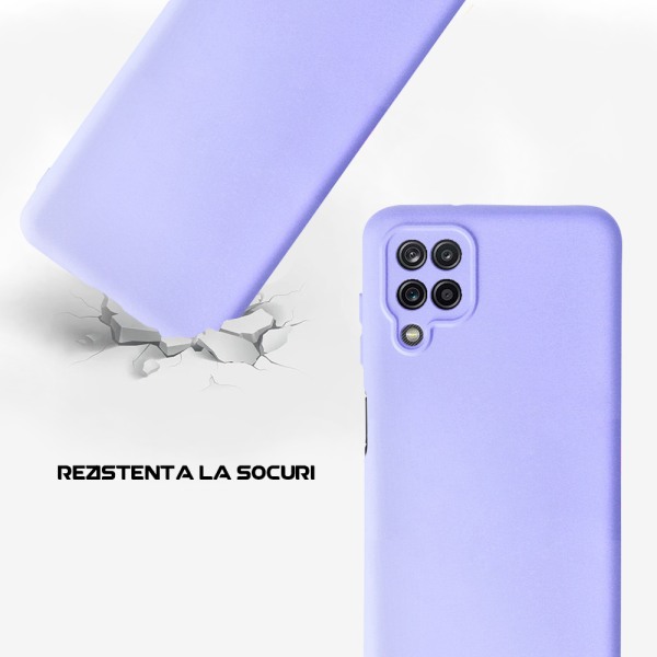 Husa Safe Flex compatibila cu Samsung Galaxy A12, Comando Fonix, Design Slim flexibil, Interior captusit cu microfibra, Anti shock, Silicon moale, Textura cu finisaj mat/fin, Antiaderent, Lila3