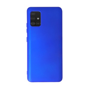 Husa Safe Flex compatibila cu Samsung Galaxy A51 5G, Comando Fonix, Design Slim flexibil, Interior captusit cu microfibra, Anti soc, Silicon moale, Textura cu finisaj mat, Antiaderent, Albastru electric