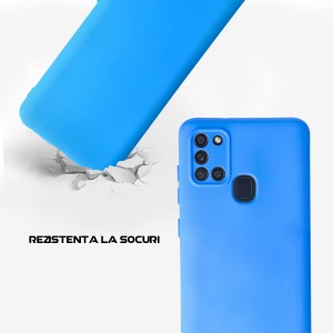 Husa Safe Flex compatibila cu Samsung Galaxy A21s, Comando Fonix, Design Slim flexibil, Interior captusit cu microfibra, Anti soc, Silicon moale, Textura cu finisaj mat, Antiaderent, Albastru roial4