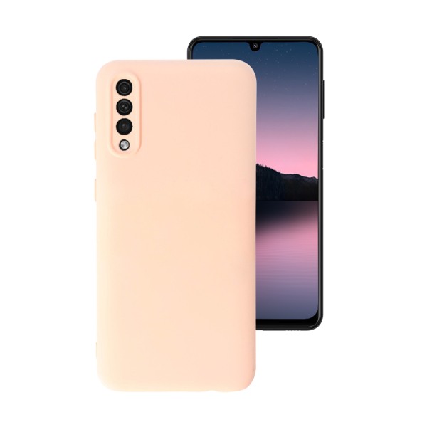 Husa Safe Flex compatibila cu Samsung Galaxy A50, Comando Fonix, Design Slim flexibil, Interior captusit cu microfibra, Anti soc, Silicon moale, Textura cu finisaj mat, Antiaderent, Roz pudra2