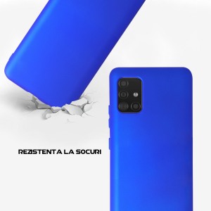 Husa Safe Flex compatibila cu Samsung Galaxy A51 5G, Comando Fonix, Design Slim flexibil, Interior captusit cu microfibra, Anti soc, Silicon moale, Textura cu finisaj mat, Antiaderent, Albastru electric3