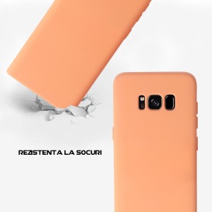 Husa Safe Flex compatibila cu Samsung Galaxy S8, Comando Fonix, Design Slim flexibil, Interior captusit cu microfibra, Anti soc, Silicon moale, Textura cu finisaj mat/fin, Antiaderent, Coral3