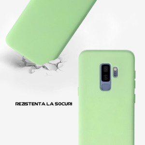 Husa Safe Flex compatibila cu Samsung Galaxy S9 Plus, Comando Fonix, Design Slim flexibil, Interior captusit cu microfibra, Anti shock, Silicon moale, Textura cu finisaj mat/fin, Antiaderent, Verde deschis3