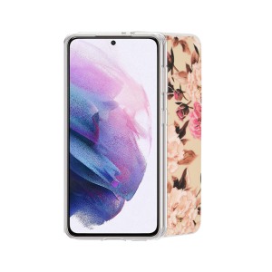 Husa Sprinkle Comando compatibila cu Honor X7, Protectie stilata, Fonix Fashion Slim, Antisoc, Margini ridicate, Antiamprenta, Silicon marmorat, Design abstract, Imprimeu colorat, Crem