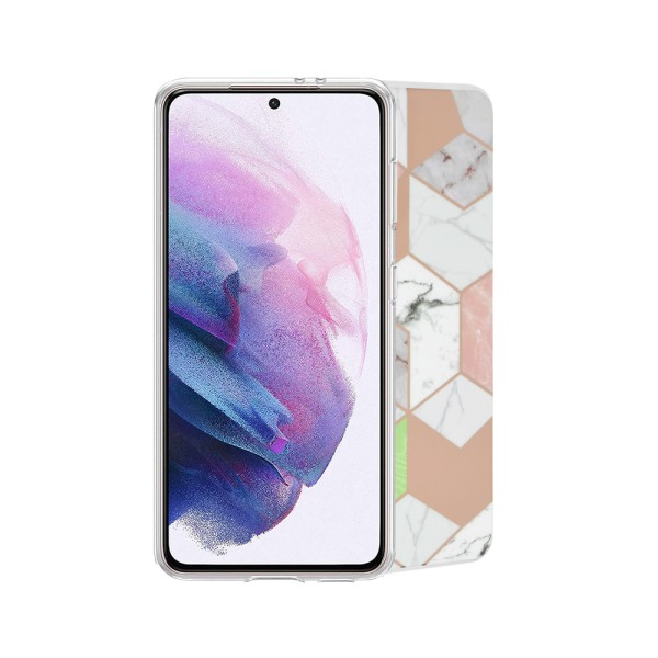 Husa Sprinkle Comando compatibila cu Realme C35, Protectie stilata, Fonix Fashion Slim, Antisoc, Margini ridicate, Antiamprenta, Silicon marmorat, Design abstract, Imprimeu colorat, Lila