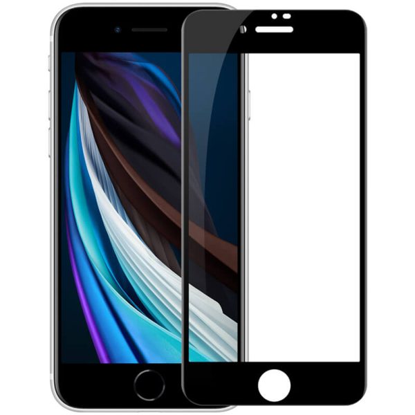 Folie compatibila cu iPhone 8 Plus, Comando Fonix, Adeziv pe intreaga suprafata, Acoperire completa, Instalare usoara, Negru