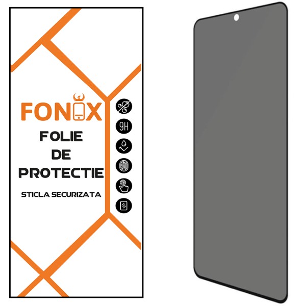 Folie compatibila cu Samsung Galaxy S21 FE, Comando Privacy Fonix, Adeziv pe intreaga suprafata, Acoperire completa, Instalare usoara, Filtru protectie confidentialitate, Negru - 6