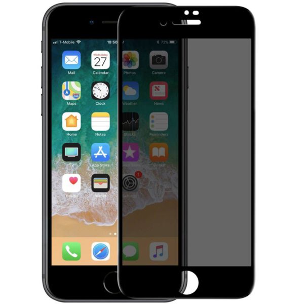 Folie compatibila cu iPhone SE 2 2020, Comando Privacy Fonix, Adeziv pe intreaga suprafata, Acoperire completa, Instalare usoara, Filtru protectie confidentialitate, Negru