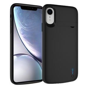 Husa cu baterie compatibila cu iPhone XR, Fonix Power, 6000 mAh, Protectie si incarcare simultana, Negru