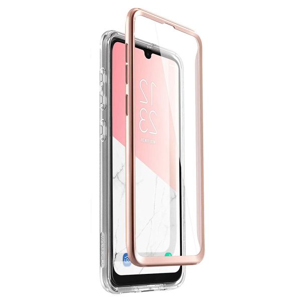 Husa 360 Extravaganza compatibila cu Samung Galaxy A50, Protectie completa (ecran-spate-margini), Fonix Cosmo Marble, Roz