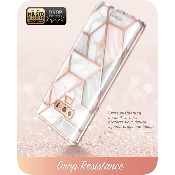 Husa 360 Extravaganza compatibila cu Samung Galaxy Note 9, Protectie completa (ecran-spate-margini), Fonix Cosmo Marble, Roz4