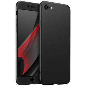 Husa 360 Thin compatibila cu iPhone 7, Protectie completa (fata, spate si margini), Comando Fonix, Folie de protectie inclusa, Negru2