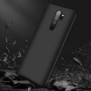 Husa 360 Thin compatibila cu Xiaomi Redmi 9, Protectie completa (fata, spate si margini), Comando Fonix, Folie de protectie inclusa, Negru