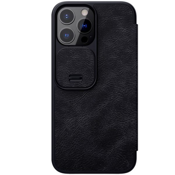 Husa carte compatibila cu iPhone 13 Pro Max, Leather Queen, Portofel intr-o protectie stilata, Design ultra-subtire, Negru2