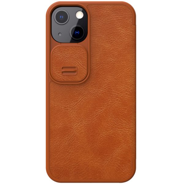 Husa carte compatibila cu iPhone 13, Leather Queen, Portofel intr-o protectie stilata, Design ultra-subtire, Maro2