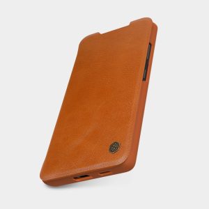 Husa carte compatibila cu iPhone 13, Leather Queen, Portofel intr-o protectie stilata, Design ultra-subtire, Maro3