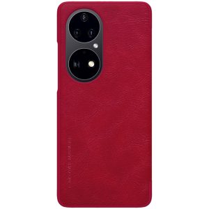 Husa carte compatibila cu Huawei P50 Pro, Leather Queen, Portofel intr-o protectie stilata, Design ultra-subtire, Rosu2