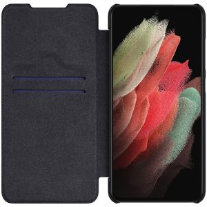 Husa carte compatibila cu Huawei P50 Pro, Leather Queen, Portofel intr-o protectie stilata, Design ultra-subtire, Negru3