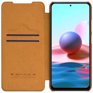 Husa carte compatibila cu Xiaomi Redmi Note 10/ Note 10s, Leather Queen, Portofel intr-o protectie stilata, Design ultra-subtire, Rosu3