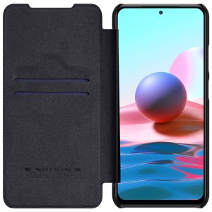 Husa carte compatibila cu Xiaomi Redmi Note 10/ Note 10s, Leather Queen, Portofel intr-o protectie stilata, Design ultra-subtire, Negru3