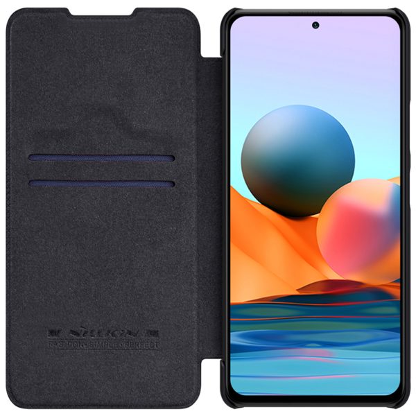 Husa carte compatibila cu Xiaomi Redmi Note 10 Pro, Leather Queen, Portofel intr-o protectie stilata, Design ultra-subtire, Negru3