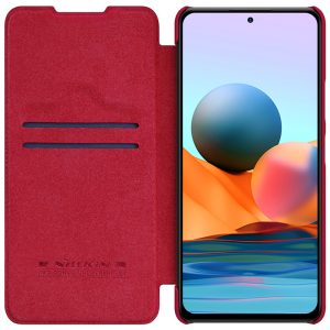 Husa carte compatibila cu Xiaomi Redmi Note 10 Pro, Leather Queen, Portofel intr-o protectie stilata, Design ultra-subtire, Rosu3