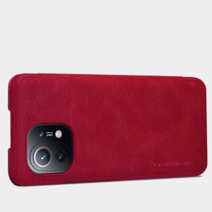 Husa carte compatibila cu Xiaomi Mi 11, Leather Queen, Portofel intr-o protectie stilata, Design ultra-subtire, Rosu3