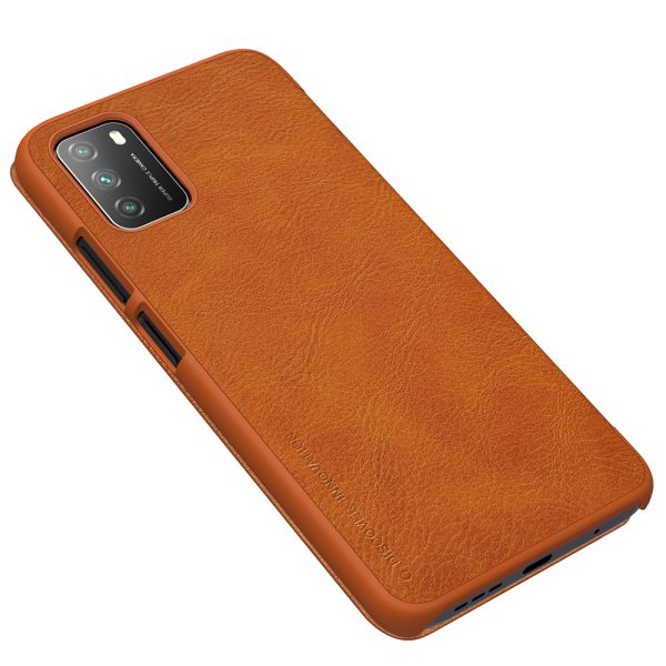 Husa carte compatibila cu Xiaomi Poco M3, Leather Queen, Portofel intr-o protectie stilata, Design ultra-subtire, Maro3