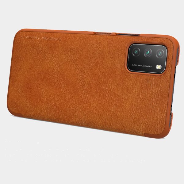 Husa carte compatibila cu Xiaomi Poco M3, Leather Queen, Portofel intr-o protectie stilata, Design ultra-subtire, Maro