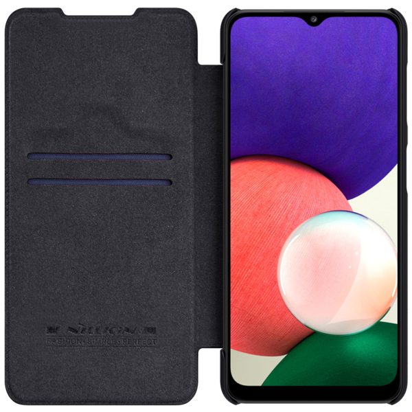 Husa carte compatibila cu Samsung Galaxy A22 5G, Leather Queen, Portofel intr-o protectie stilata, Design ultra-subtire, Negru3