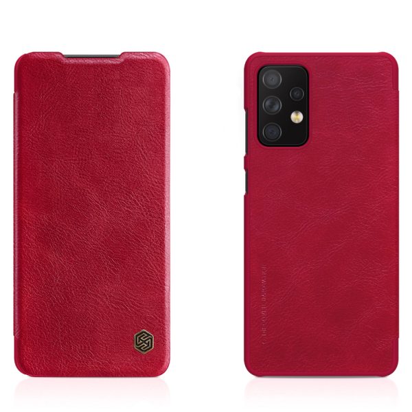 Husa carte compatibila cu Samsung Galaxy A72 5G, Leather Queen, Portofel intr-o protectie stilata, Design ultra-subtire, Rosu3