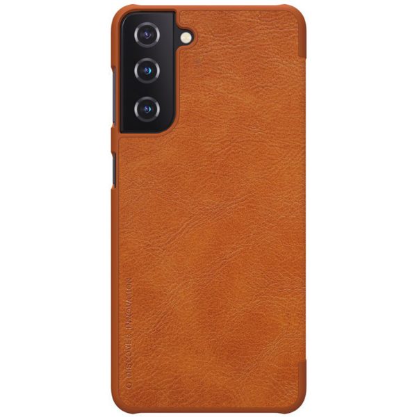 Husa carte compatibila cu Samsung Galaxy S21, Leather Queen, Portofel intr-o protectie stilata, Design ultra-subtire, Maro2