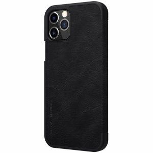 Husa carte compatibila cu iPhone 12 Pro Max, Leather Queen, Portofel intr-o protectie stilata, Design ultra-subtire, Negru2