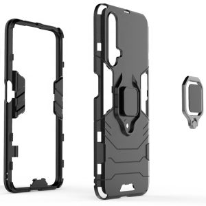 Husa Ring Shield compatibila cu OnePlus Nord CE 5G, Prevazuta cu inel de prindere, suport auto magnetic si stand, Negru3