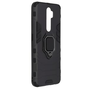 Husa Ring Shield compatibila cu Xiaomi Redmi 9A, Prevazuta cu inel de prindere, suport auto magnetic si stand, Negru